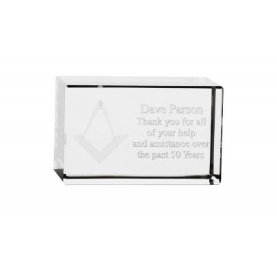 Image of Promotional 8cm x 5cm x 5cm Optical Crystal Rectangle