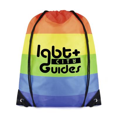 Image of Promotional Rainbow Drawstring Bag